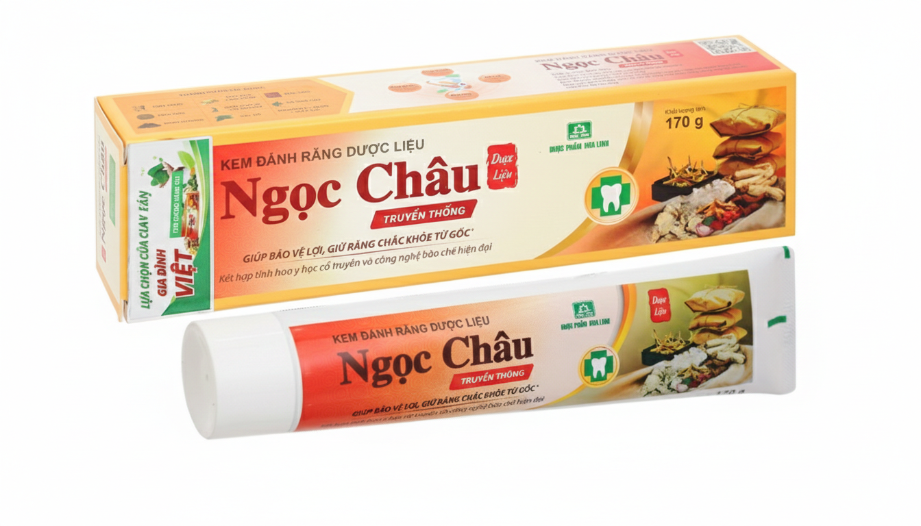 Kem đánh răng dược liệu Ngọc Châu bảo vệ lợi, chắc răng, làm bền thành mạch, chống tụt lợi, chảy máu chân răng (100g)