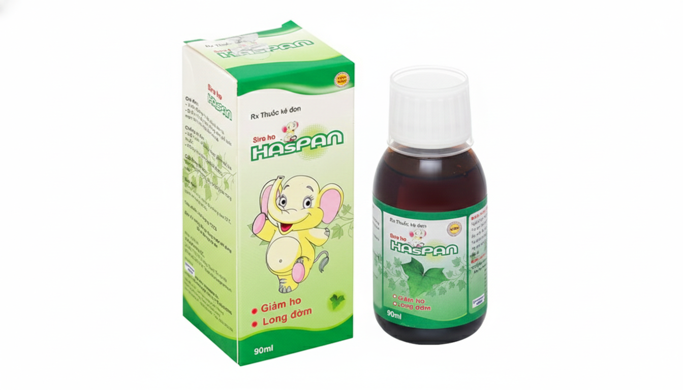 Siro ho Haspan 80ml giảm ho, long đờm, điều trị viêm đường hô hấp cấp có kèm ho