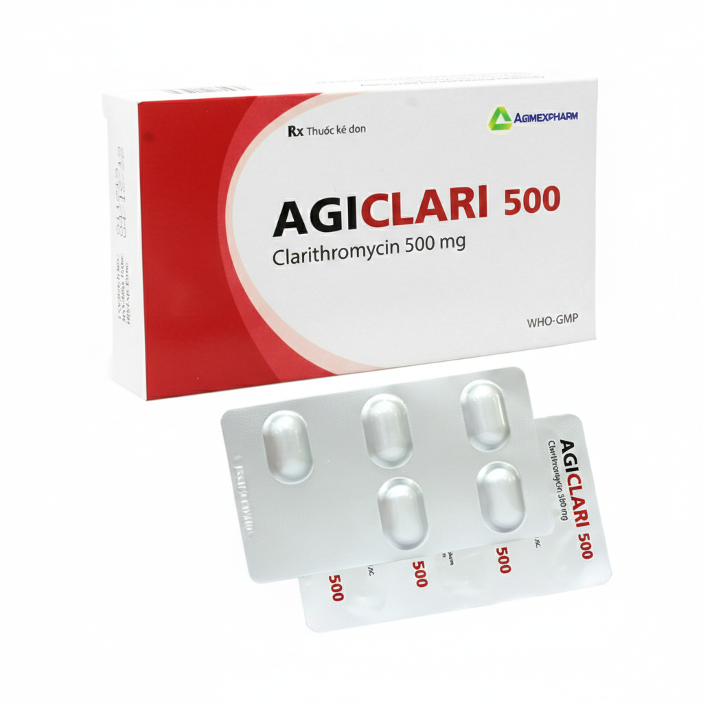 Thuốc AGICLARI 500mg Agimexpharm điều trị nhiễm trùng (10 viên)