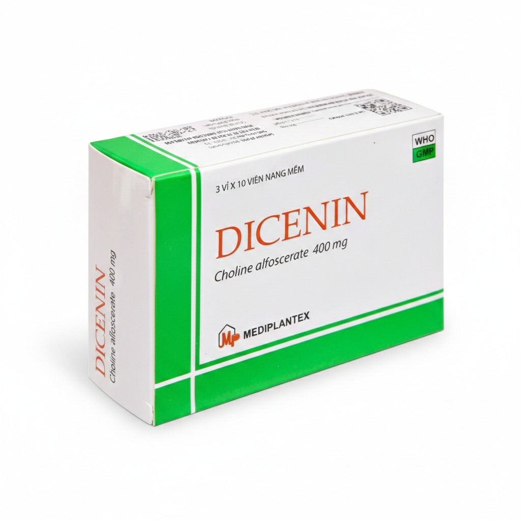 Thuốc Dicenin 400mg Mediplantex điều trị cơn đột quỵ cấp, phục hồi chức năng sau đột quỵ (3 vỉ x 10 viên)