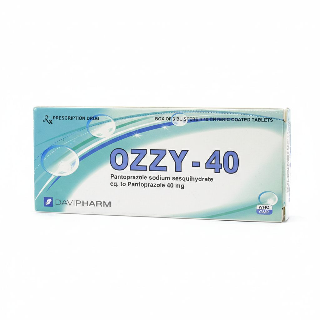 Viên nén Ozzy-40 DaViPharm điều trị GERD, loét dạ dày – tá tràng (3 vỉ x 10 viên)
