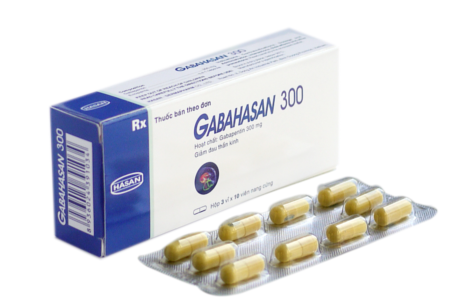 Thuốc Gabahasan 300 Hasan điều trị hỗ trợ trong động kinh cục bộ, đau viêm dây thần kinh ngoại biên (3 vỉ x 10 viên)