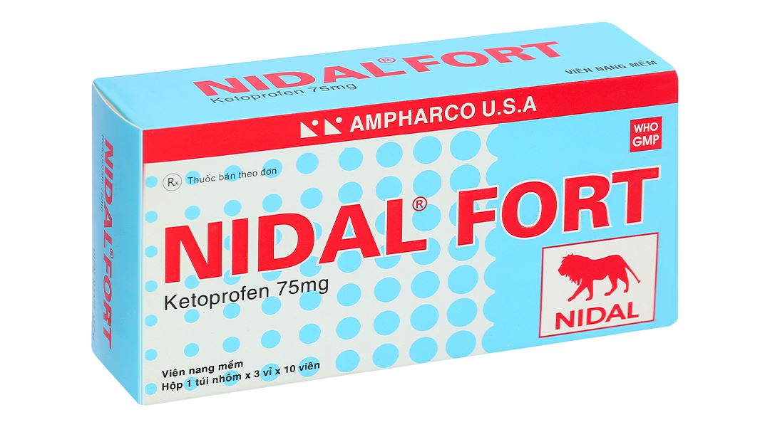 Thuốc Nidal Fort 75mg Ampharco điều trị các cơn kịch phát thấp khớp viêm (3 vỉ x 10 viên)