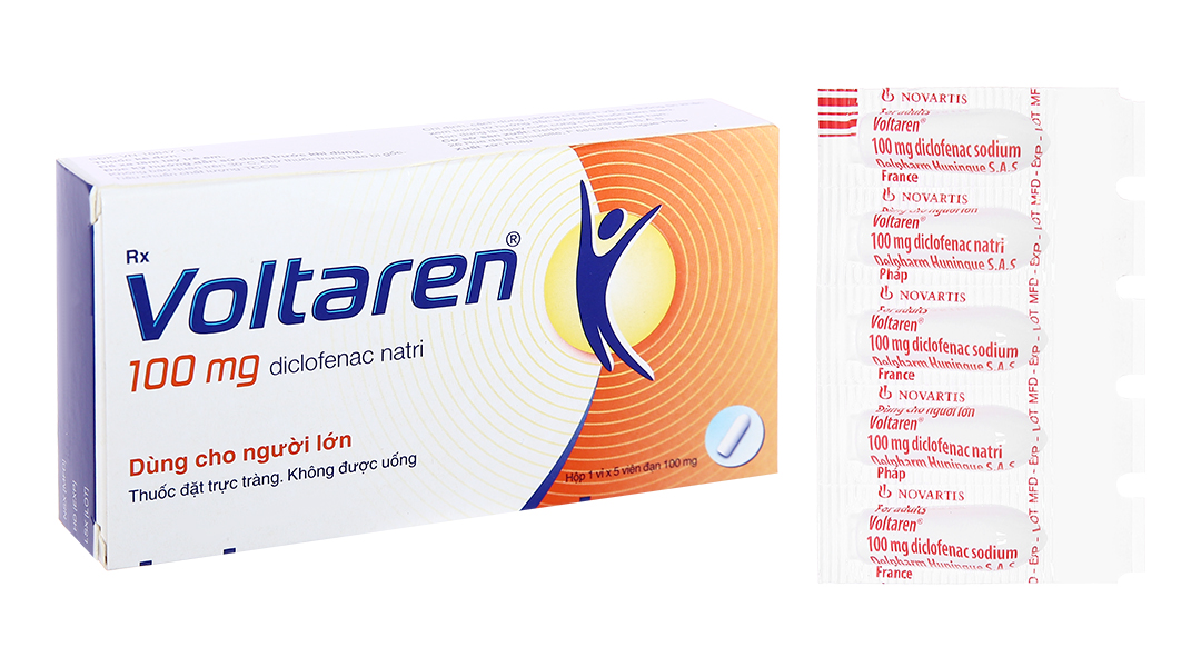 Viên đặt Voltaren 100mg Novartis điều trị viêm và thoái hóa của bệnh thấp khớp (1 vỉ x 5 viên)
