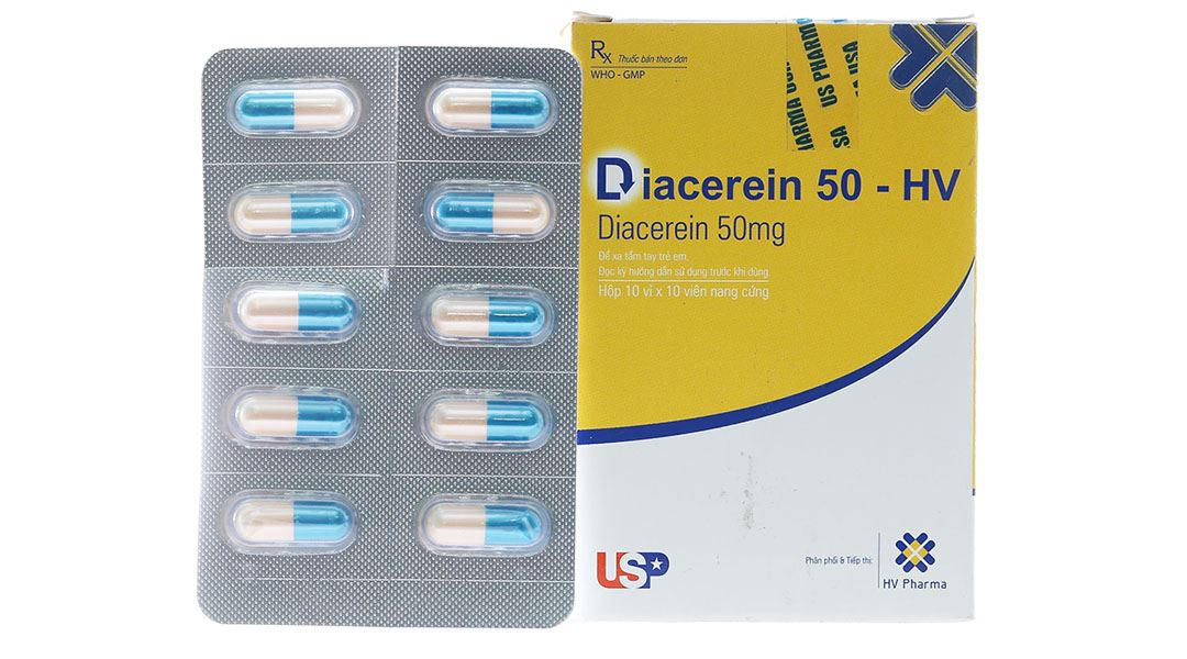 Thuốc Diacerein 50 - HV USP điều trị các bệnh thoái hóa khớp (10 vỉ x 10 viên)