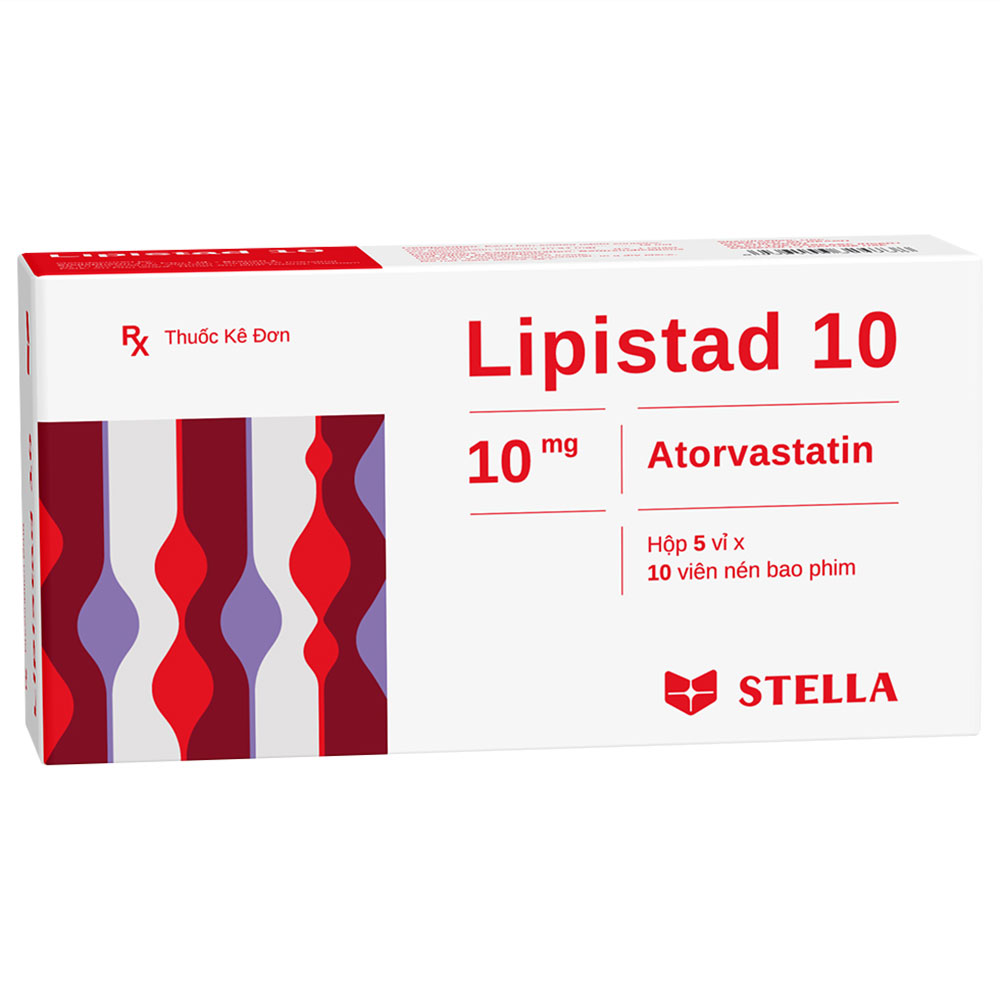 Viên nén Lipistad 10 Stella điều trị tăng cholesterol máu (3 vỉ x 10 viên)