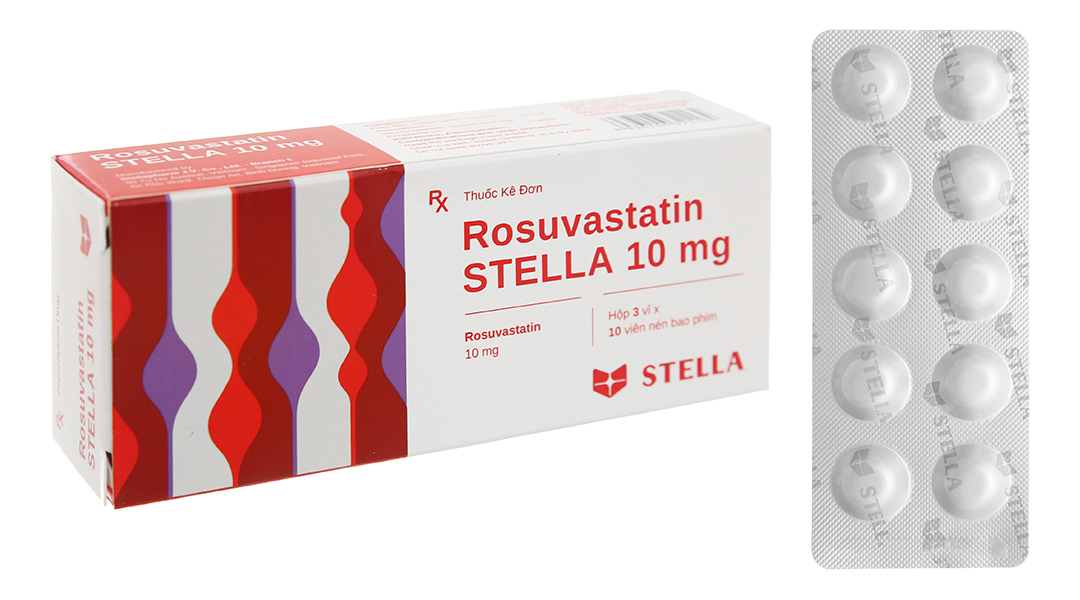 Thuốc Rosuvastatin Stella 10mg điều trị tăng cholesterol máu (3 vỉ x 10 viên)