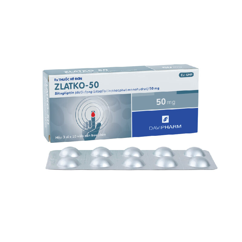 Thuốc Zlatko-100 DaviPharm điều trị đái tháo đường típ 2 (3 vỉ x 10 viên)