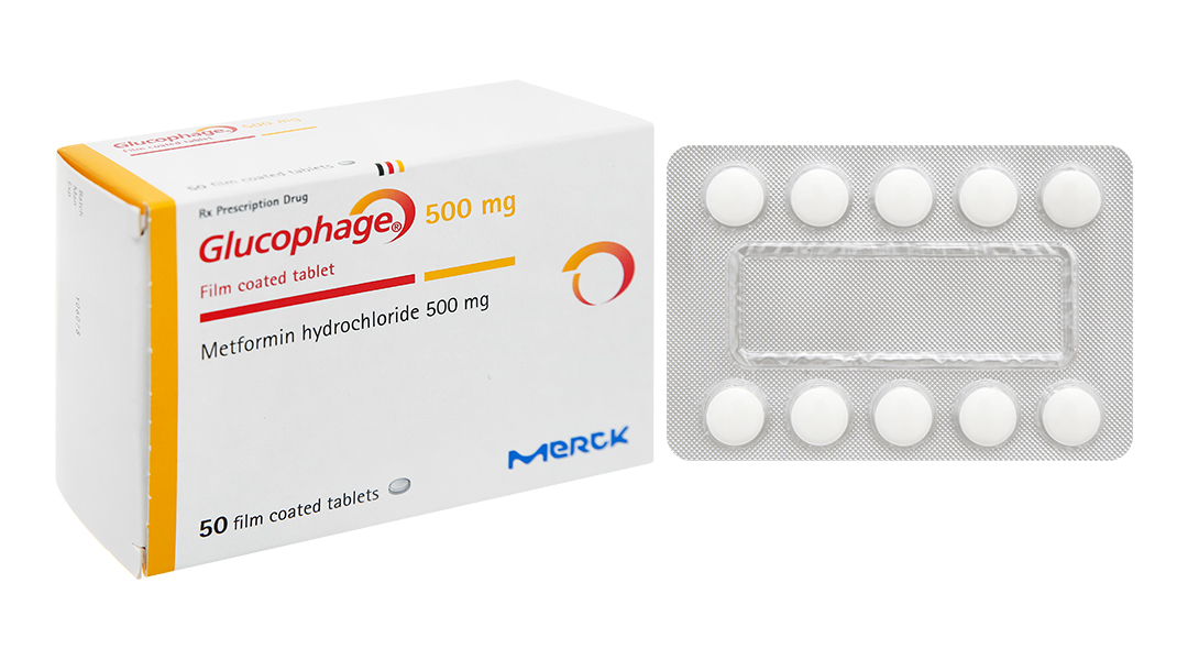 Thuốc Glucophage 500mg Merck điều trị đái tháo đường típ 2 (5 vỉ x 10 viên)