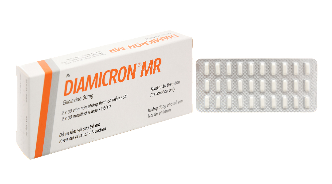 Thuốc Diamicron MR 30mg điều trị tiểu đường típ 2 (2 vỉ x 30 viên)