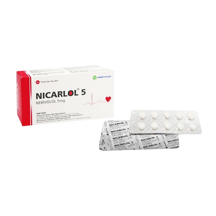 Viên nén Nicarlol 5mg Agimexpharm điều trị tăng huyết áp (3 vỉ x 10 viên)