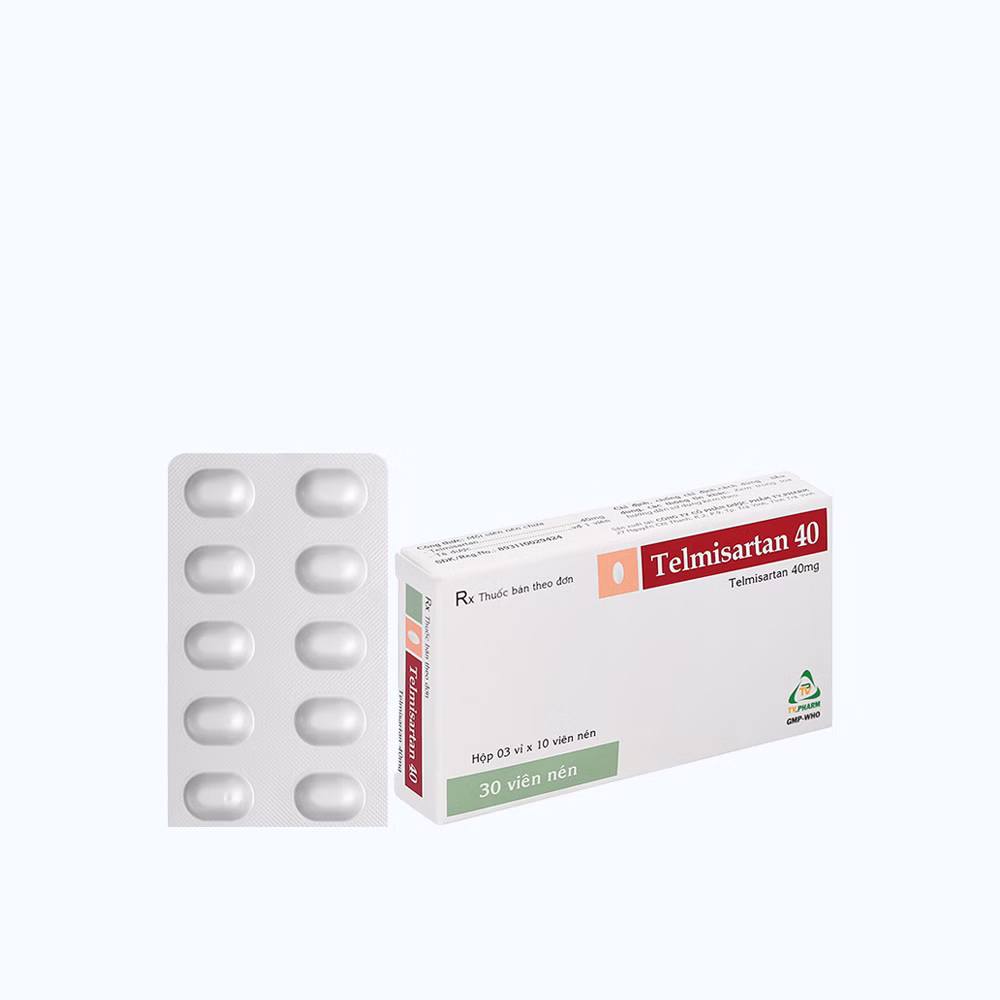 Thuốc Telmisartan 40 TV.Pharm điều trị tăng huyết áp (3 vỉ x 10 viên)