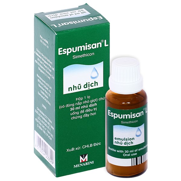 Nhũ dịch Espumisan L Menarini điều trị các triệu chứng chướng bụng, đau bụng (30ml)