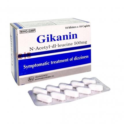 Thuốc Gikanin 500mg KHAPHARCO Điều trị các triệu chứng chóng mặt (Hộp 10 vỉ * 10 viên)