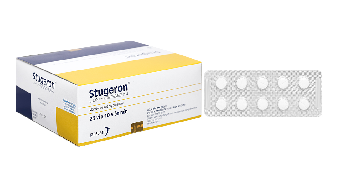 Thuốc Stugeron Janssen điều trị rối loạn tuần hoàn não (25 vỉ x 10 viên)