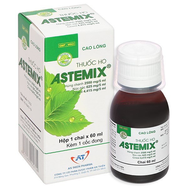Thuốc ho Astemix An Thiên hỗ trợ điều trị ho, viêm họng, viêm phế quản, suyễn (60ml)