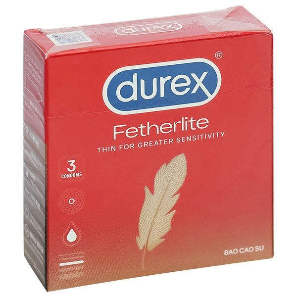 Bao cao su Durex Fetherlite vừa vặn, độ bảo vệ cao (3 cái)