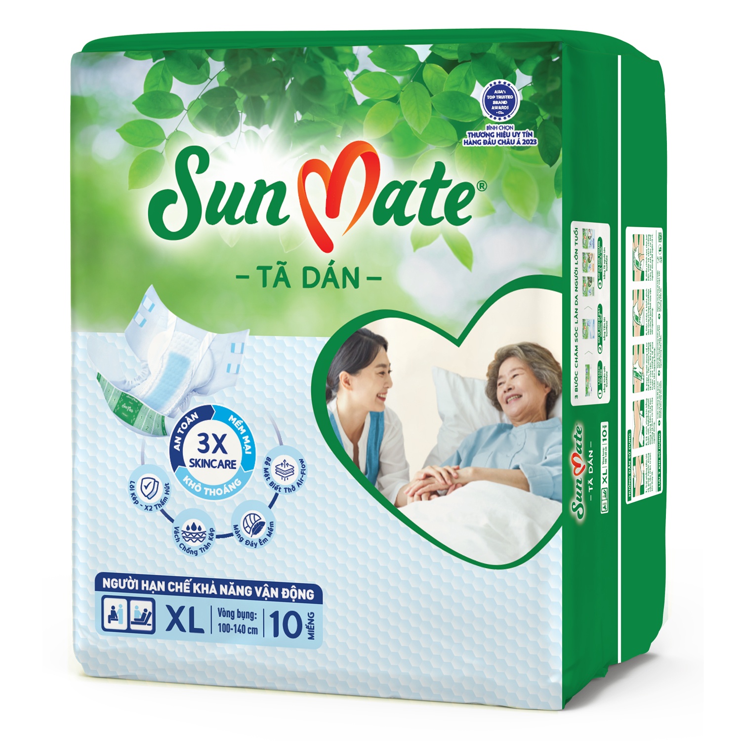 Tã Dán SUNMATE Size XL 100-140cm (10 Miếng)