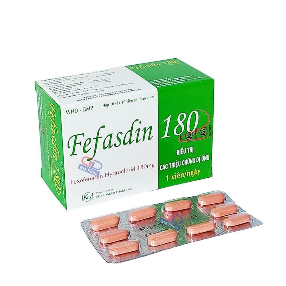 Thuốc Chống Dị Ứng Fefasdin 180 KHAPHARCO (Hộp 10*10)