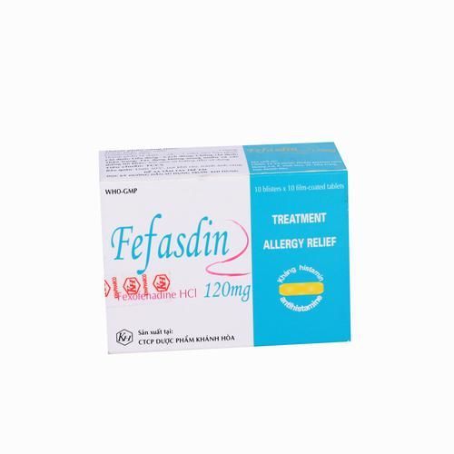 Thuốc Chống Dị Ứng Fefasdin 120mg KHAPHARCO (Hộp 10*10)