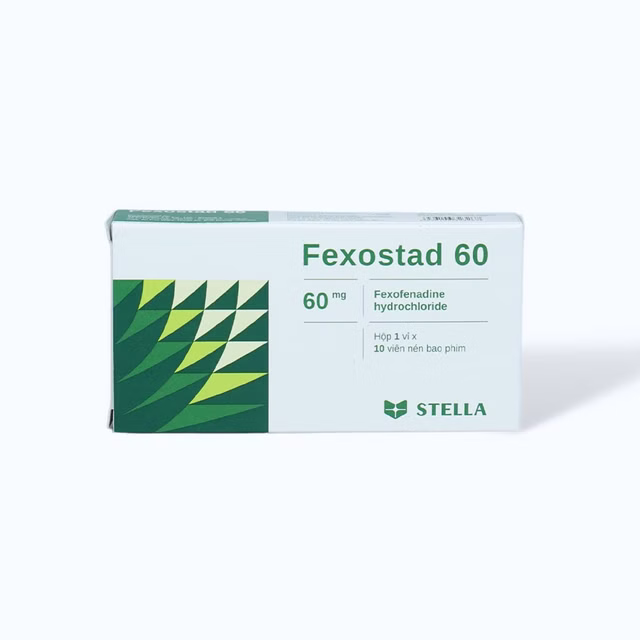 Thuốc Fexostad 180 Stella điều trị viêm mũi dị ứng theo mùa, mày đay vô căn mạn tính (10 viên)