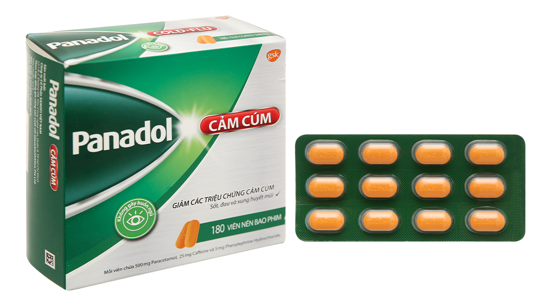 Viên nén Panadol Cảm Cúm GSK giảm các triệu chứng cảm cúm, sốt, đau và xung huyết mũi (15 vỉ x 12 viên)