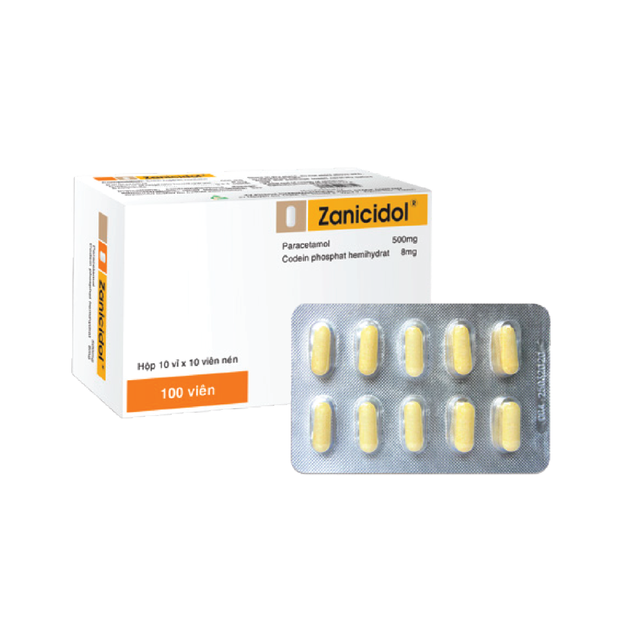 Thuốc Zanicidol 500mg TV.Pharm điều trị nhức đầu, nhức răng (10 vỉ x 10 viên)