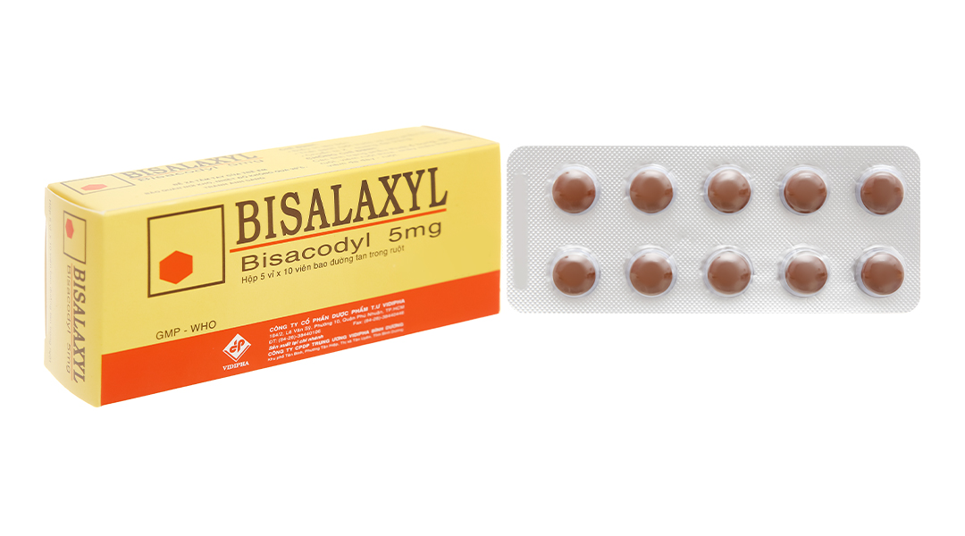 Thuốc Bisalaxyl Vidipha điều trị táo bón (5 vỉ x 10 viên)