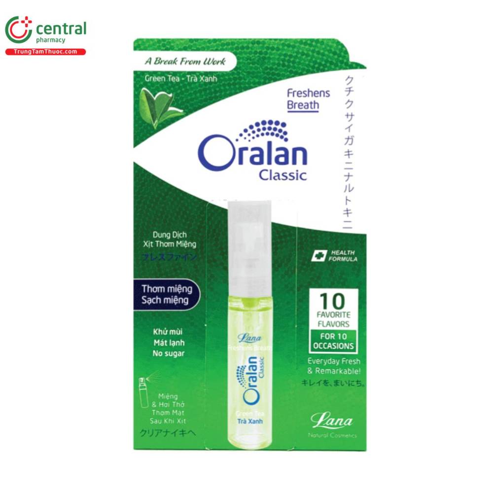Xịt Thơm Miệng Lana Oralan Classic Trà Xanh 8ml