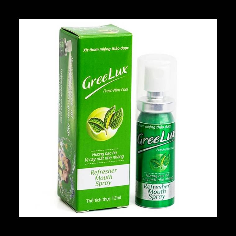 Xịt thơm miệng thảo dược Greelux Fresh Mint Cool Hoa Linh ngăn ngừa sâu răng, viêm lợi (12ml)